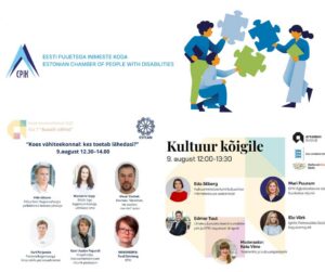 Reklaamgraafika kahe EPIKoda ürituse jaoks arvamusfestivalil; sisaldab ürituse pealkirju, kuupäevi, kellaaegu, teksti, esinejate nimesid koos fotodega ja organisatsiooni logosid valgel taustal.