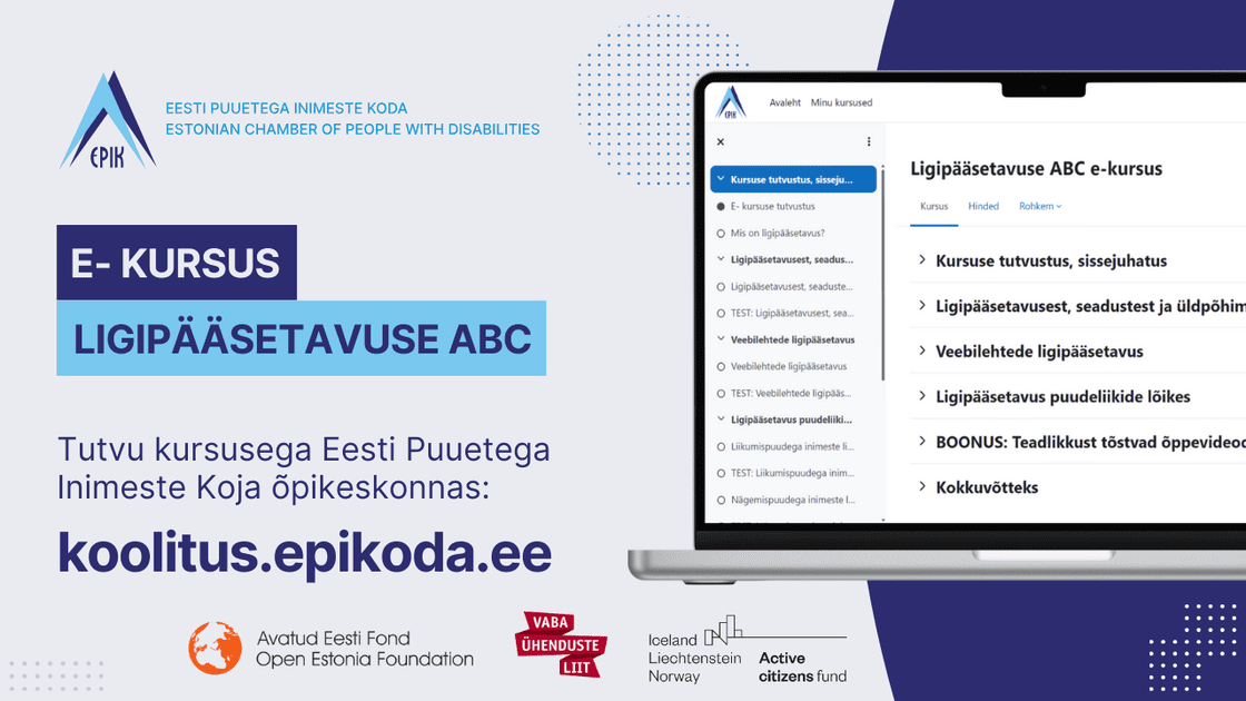 E-kursus “Ligipääsetavuse ABC”