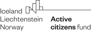 Logo koos joonekujundusribade ja tekstiga: Island Liechtenstein Norra ja rasvases kirjas Aktiivsete kodanike fond. Logos on kasutatud puhast, kaasaegset musta tüpograafiat valgel taustal.