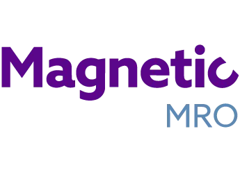 Logo, mille all ja paremal pool Magnetic'ist on lillade paksude tähtedega sõna Magnetic ja väiksemate, helehalli-siniste tähtedega MRO.