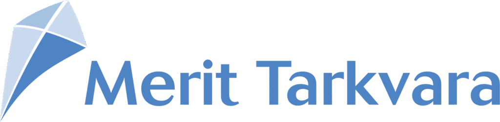 Merit Tarkvara siniste kirjadega logo.