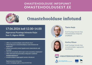 Omastehoolduse infotund 17.06.2026 Jõgeval infograafika. Tekst kuvatud uudises.