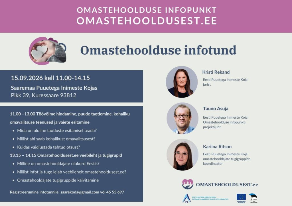 Omastehoolduse infotund 15.09.2026 infograafika