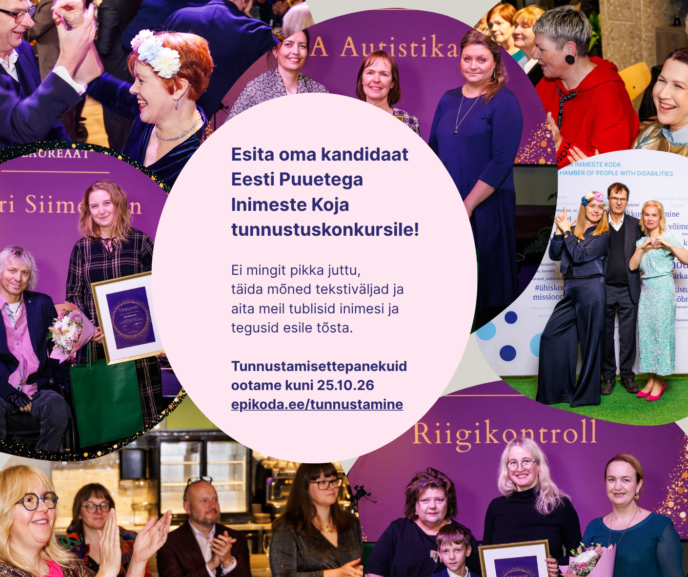 Eesti Puuetega Inimeste Koda kuulutab välja 2026. aasta tunnustamiskonkursi