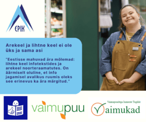 Fotol on lihtsa keele, pöördujate organisatsioonide logod ja foto intellektipuudega noorest naisterahvast. Samuti kokkuvõte sisust: Eestisse mahuvad ära mõlemad - nii lihnte kui arekeel, aga tegemist ei ole sama asjaga.